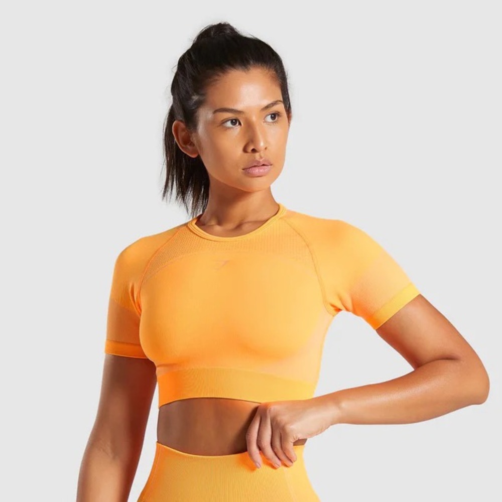 Gymshark Ultra Seamless Crop Top - Orange